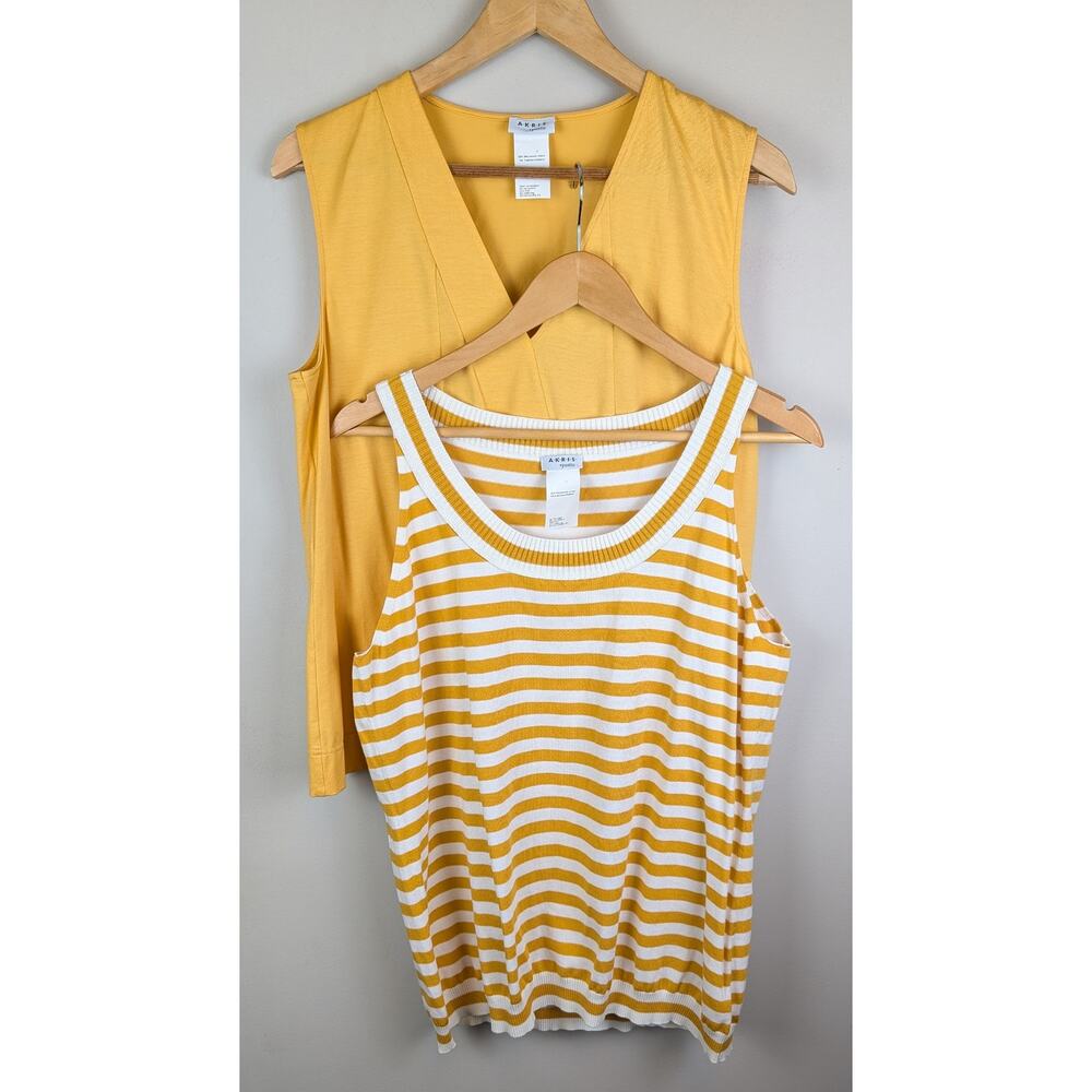 Akris Punto Lot of 2 Sleeveless Tops Marigold Yellow US 16